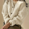 Women's Cardigan – Cable-Knit Button-Front Chunky