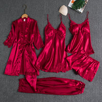 Women's Nightwear Set – 5-Piece Satin Lace