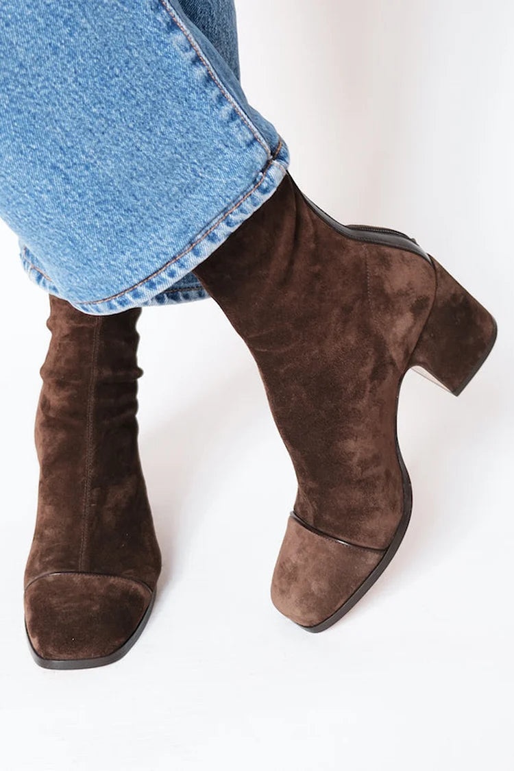 Women's Heeled Ankle Boots - Suede Style product image | Invictora.com
