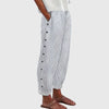 Women's Striped Button Detail Trousers - Relaxed Fit product image | Invictora.com