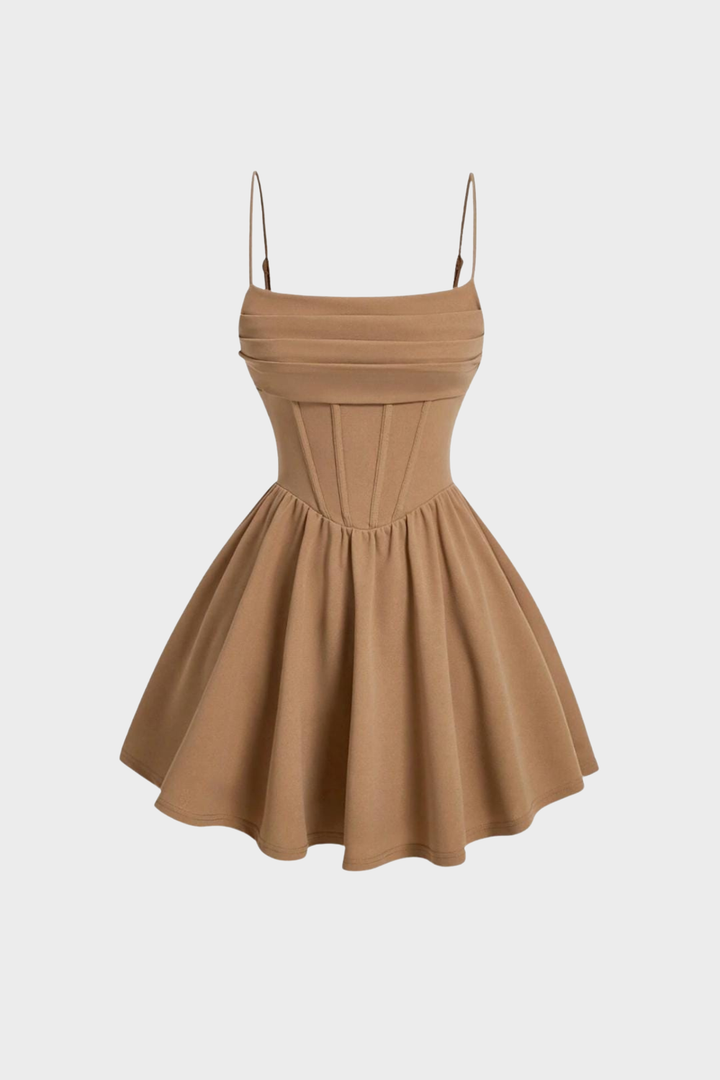 Women's Beatrix Corset Dress in Dark Pink | Invictora.com