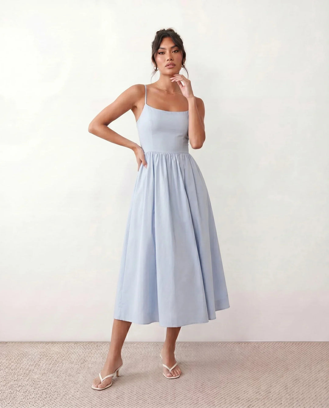 Women's Layla Spaghetti Strap Low Back Midi Dress product image | Invictora.com