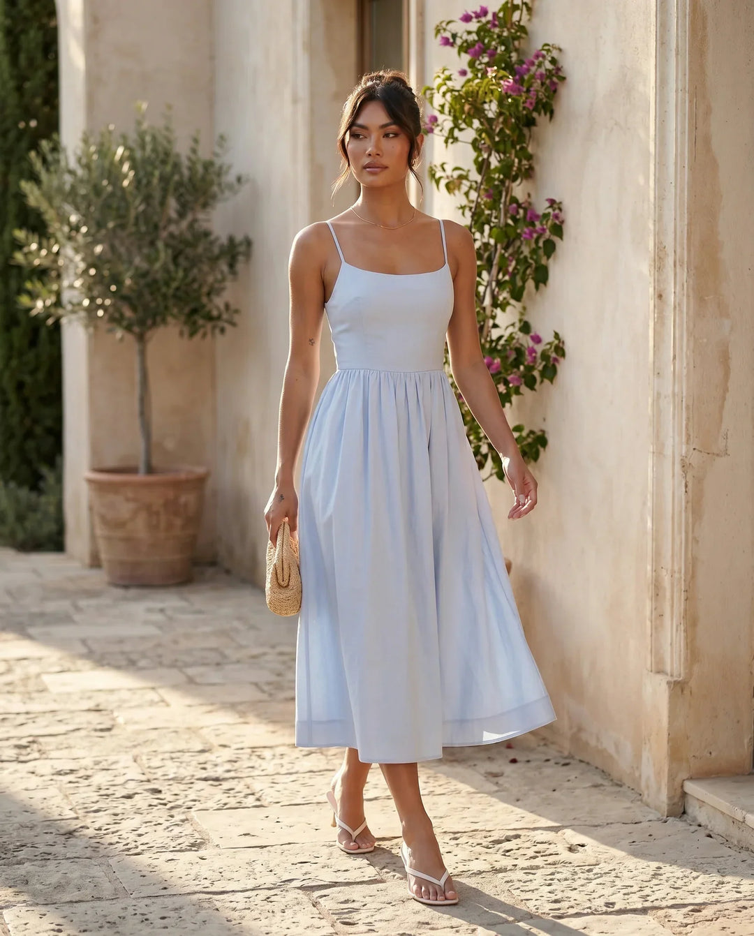 Women's Layla Spaghetti Strap Low Back Midi Dress product image | Invictora.com