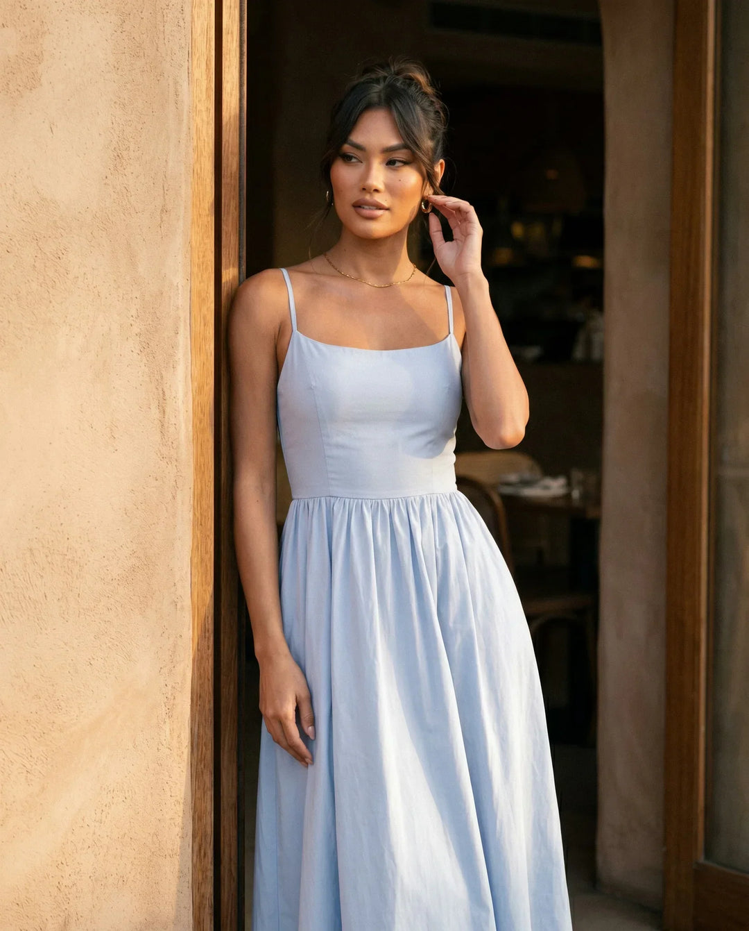 Women's Layla Spaghetti Strap Low Back Midi Dress product image | Invictora.com