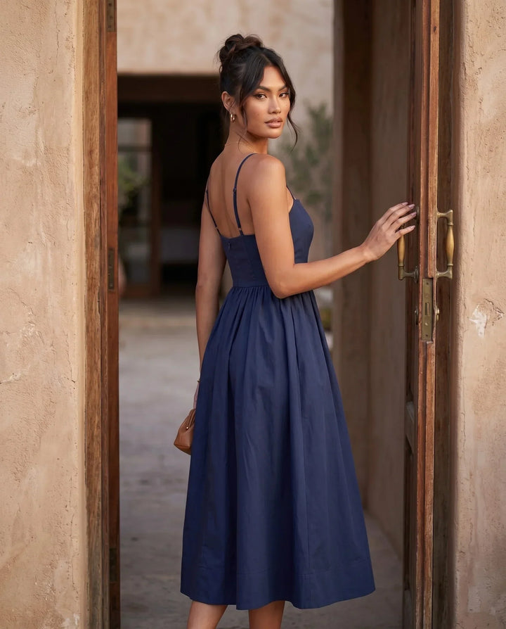 Women's Layla Spaghetti Strap Low Back Midi Dress product image | Invictora.com