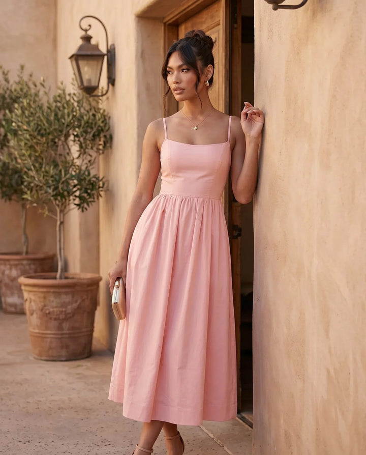 Women's Layla Spaghetti Strap Low Back Midi Dress product image | Invictora.com