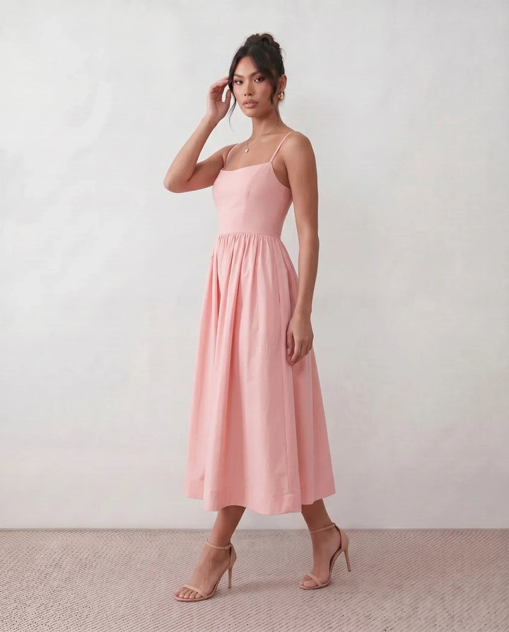 Women's Layla Spaghetti Strap Low Back Midi Dress product image | Invictora.com