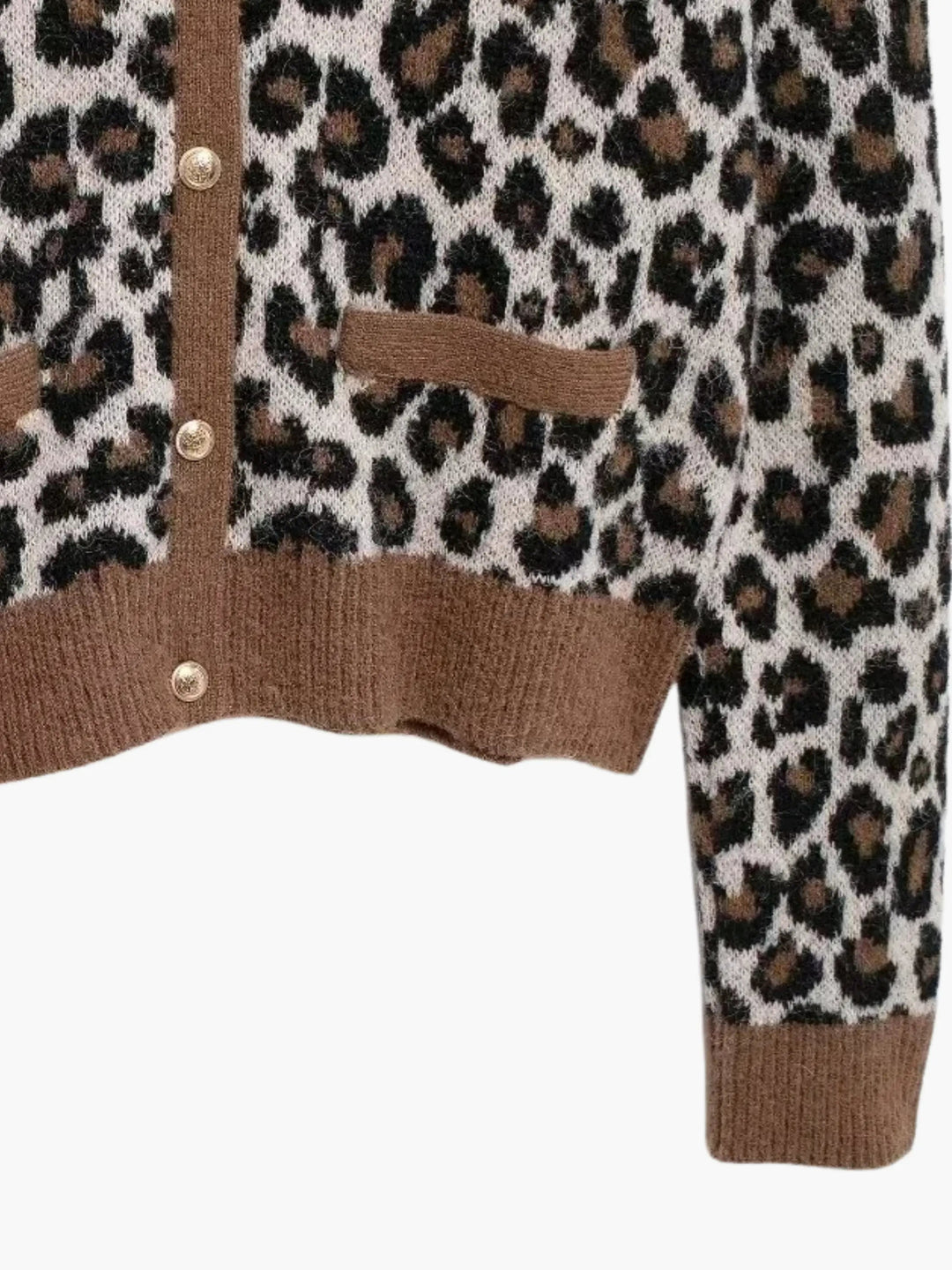 Women's Cardigan – Leopard Print Knit Button Front