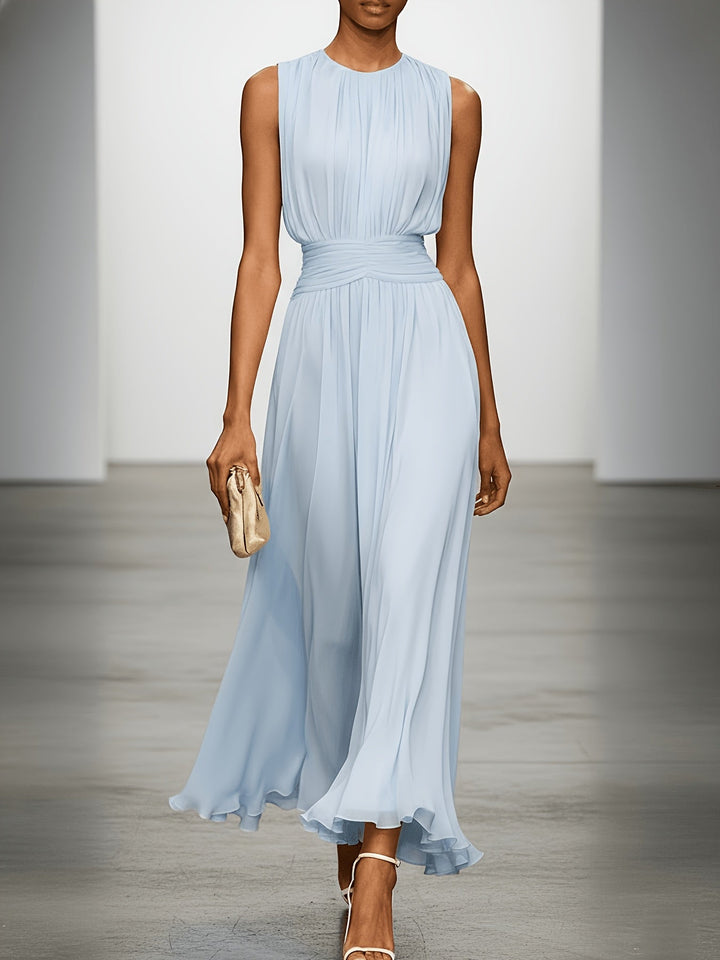 Women's Arabella - Pleated Maxi Wedding Guest Dress With Ruched Waist product image | Invictora.com