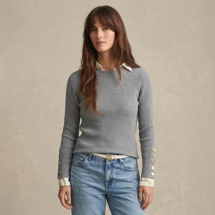 Women's Elysian Knit Pullover in Cream | Invictora.com