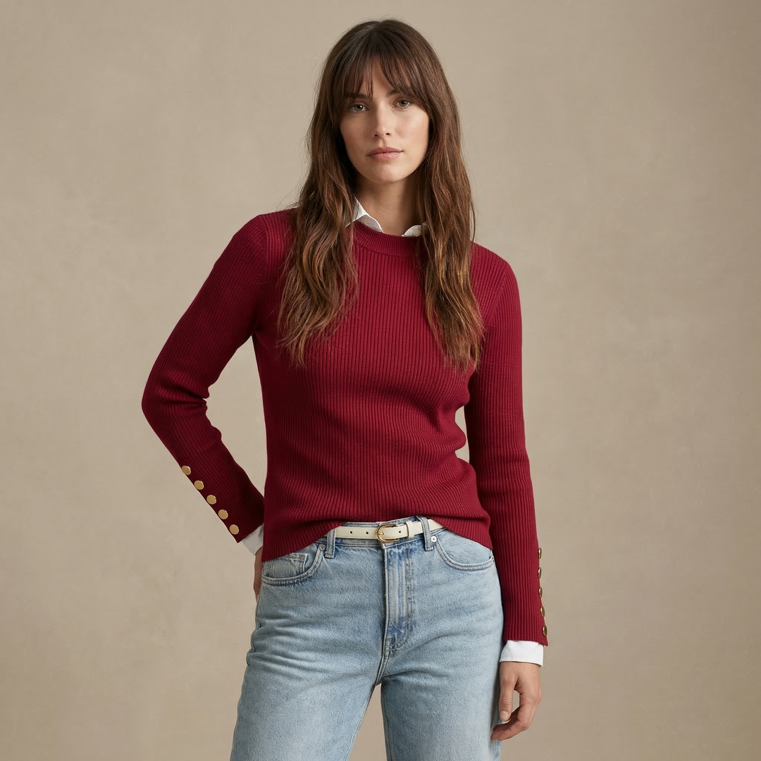 Women's Elysian Knit Pullover in Cream | Invictora.com
