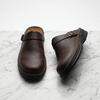 Women's Aria Leather Clogs in Dark Brown | Invictora.com