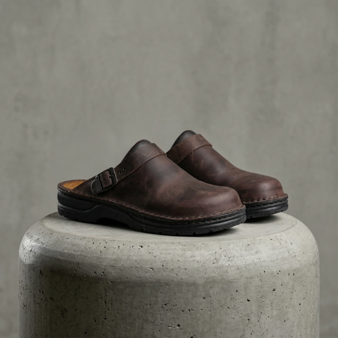 Women's Alden Leather Clogs in Dark Brown | Invictora.com