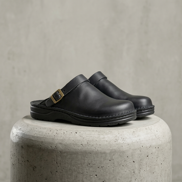 Women's Alden Leather Clogs in Dark Brown | Invictora.com
