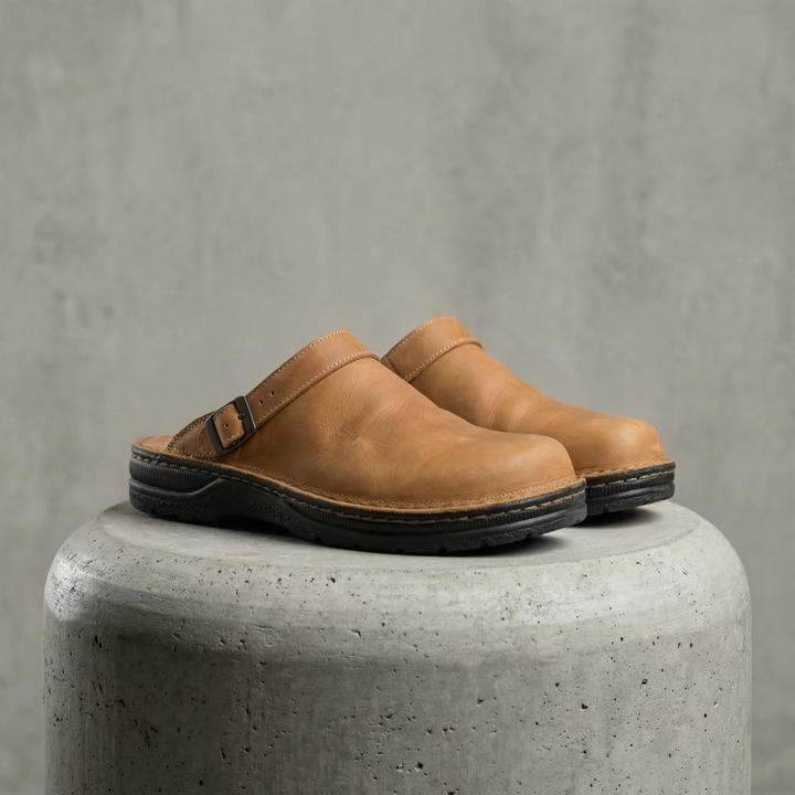 Women's Alden Leather Clogs in Dark Brown | Invictora.com
