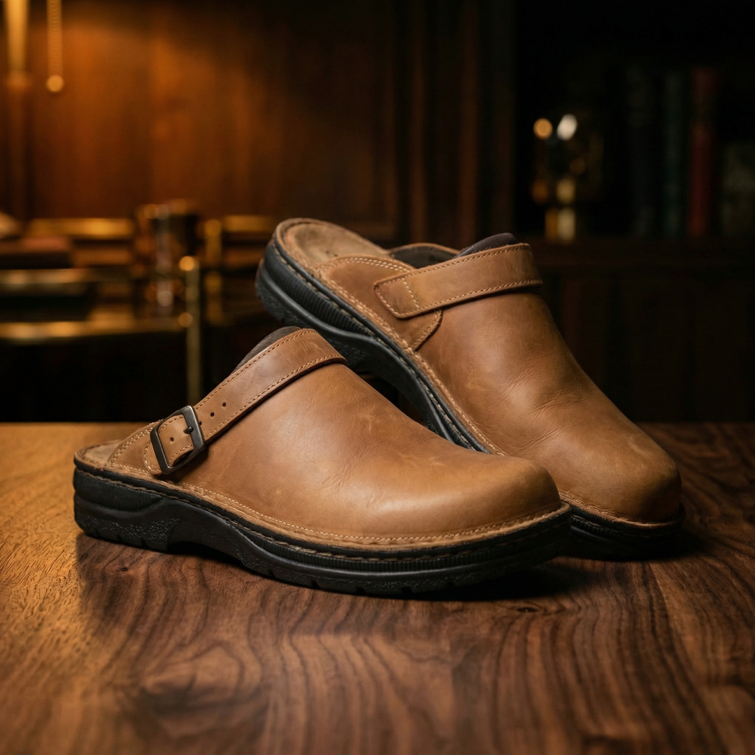Women's Milan Leather Clogs in Black | Invictora.com