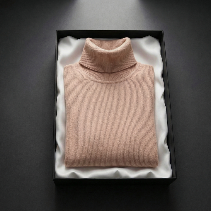 Women's Ivy Cashmere Turtleneck in Black | Invictora.com