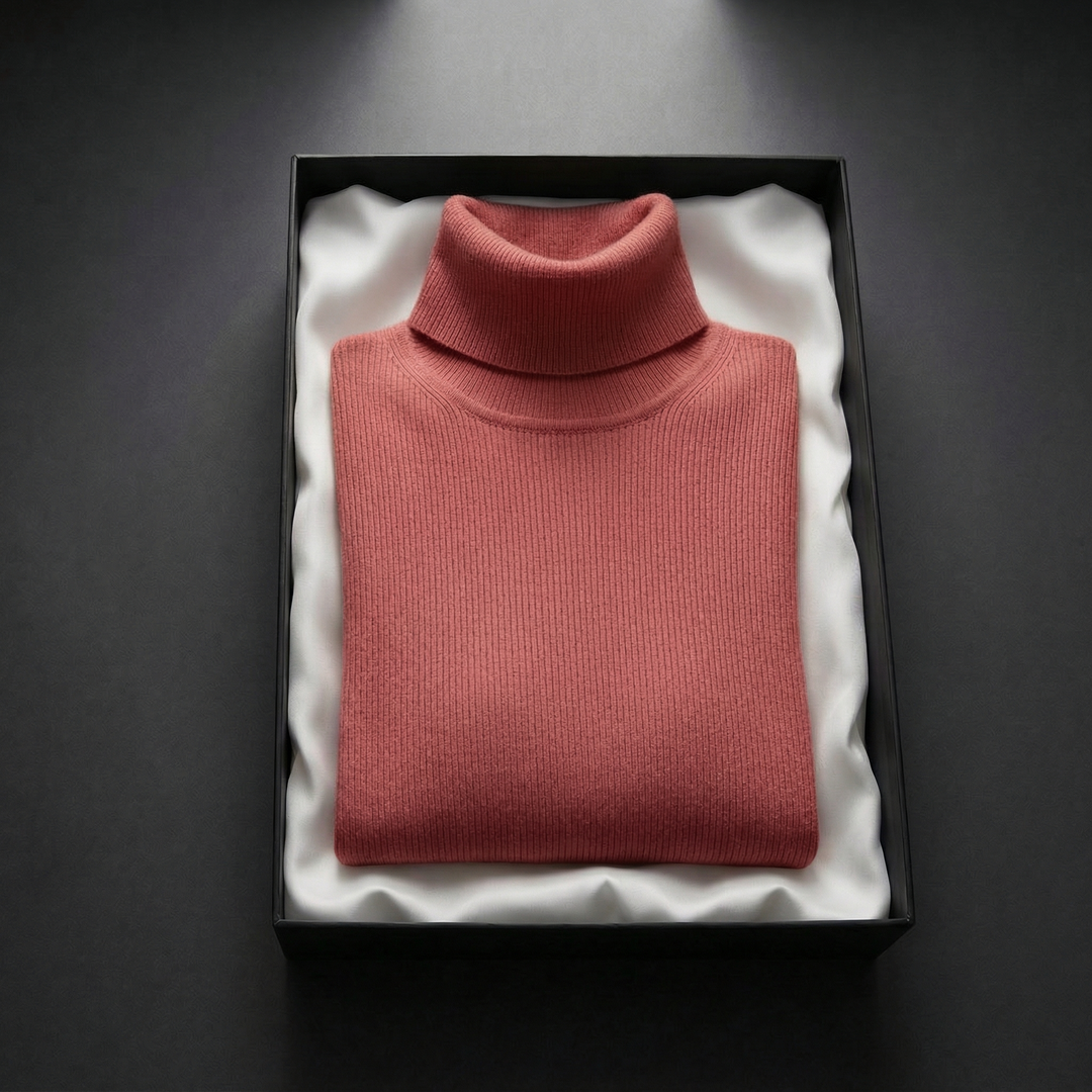 Women's Ivy Cashmere Turtleneck in Black | Invictora.com