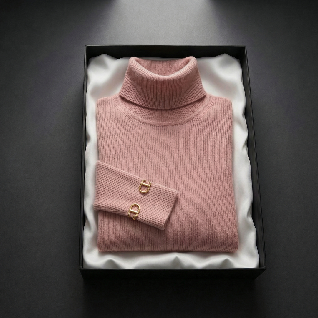 Women's Ivy Cashmere Turtleneck in Black | Invictora.com