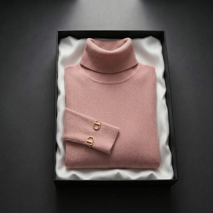 Women's Ivy Cashmere Turtleneck in Black | Invictora.com