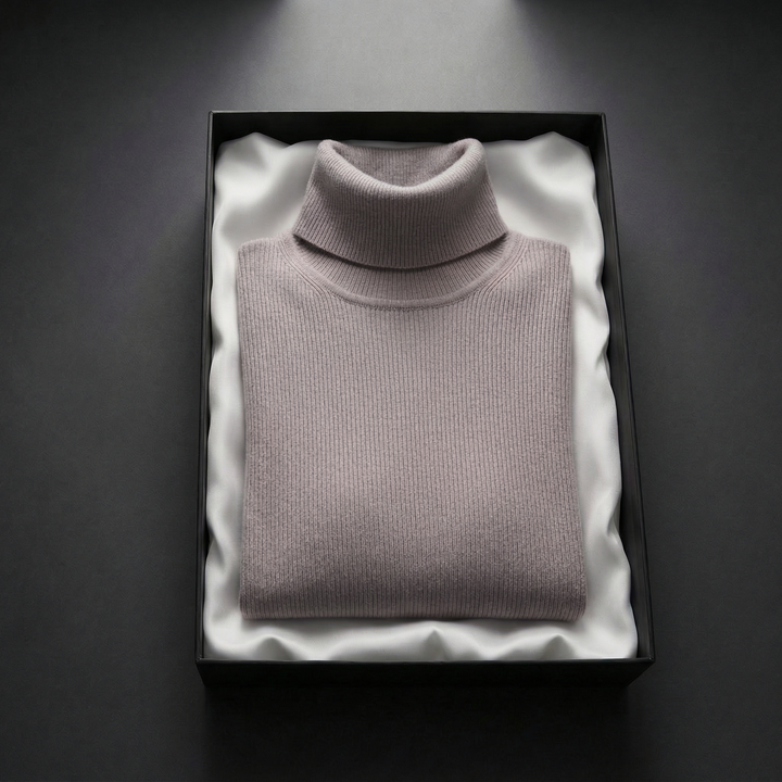 Women's Ivy Cashmere Turtleneck in Black | Invictora.com