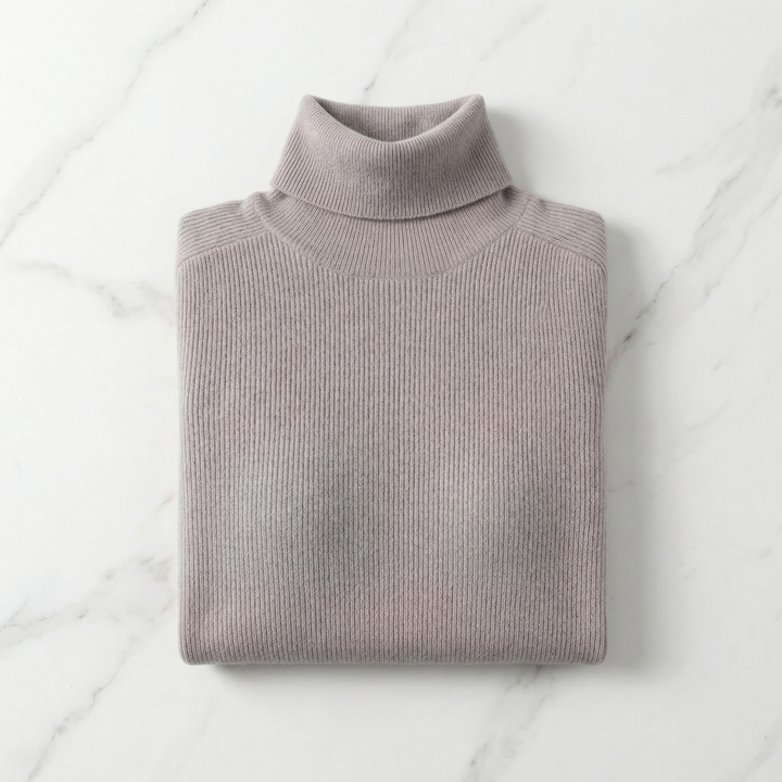 Women's Clara Cashmere Turtleneck in Cream | Invictora.com