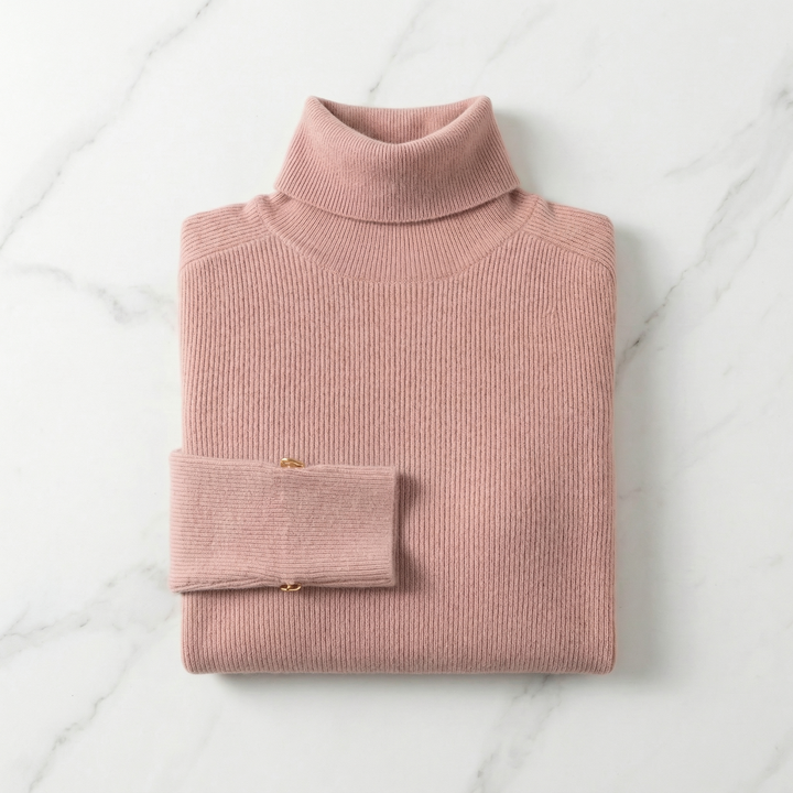 Women's Clara Cashmere Turtleneck in Cream | Invictora.com