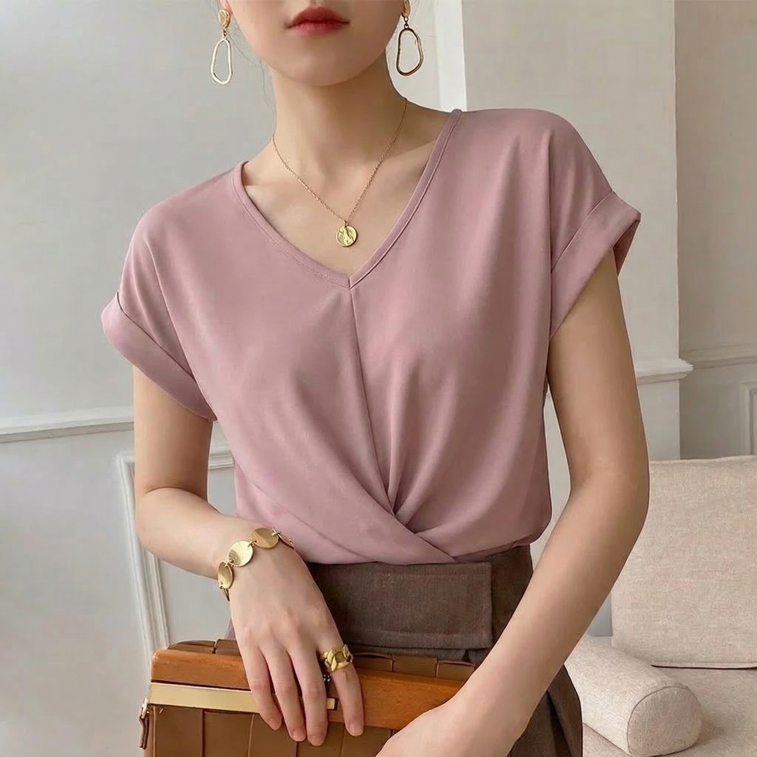 Women's Hallie Viscose Twist Top in Green | Invictora.com