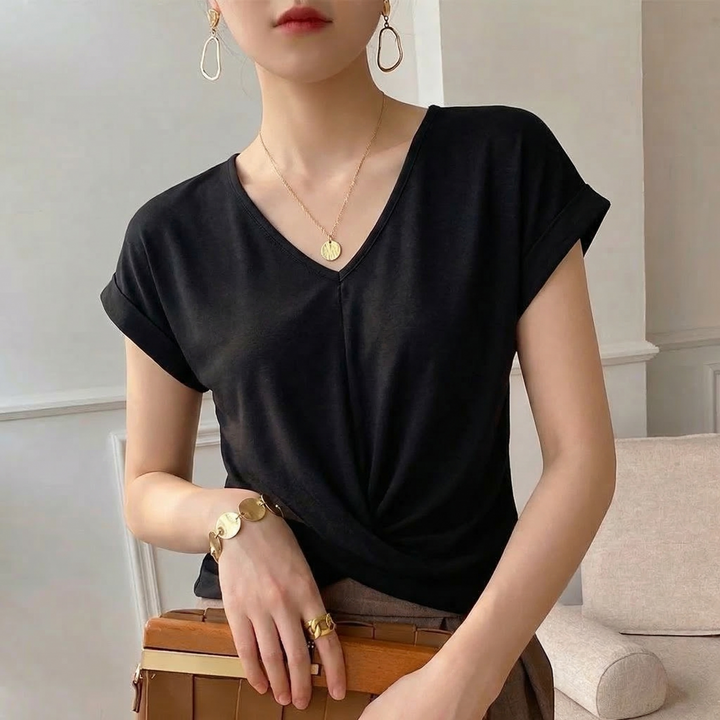 Women's Hallie Viscose Twist Top in Green | Invictora.com
