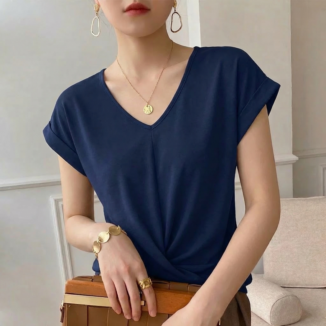 Women's Hallie Viscose Twist Top in Green | Invictora.com