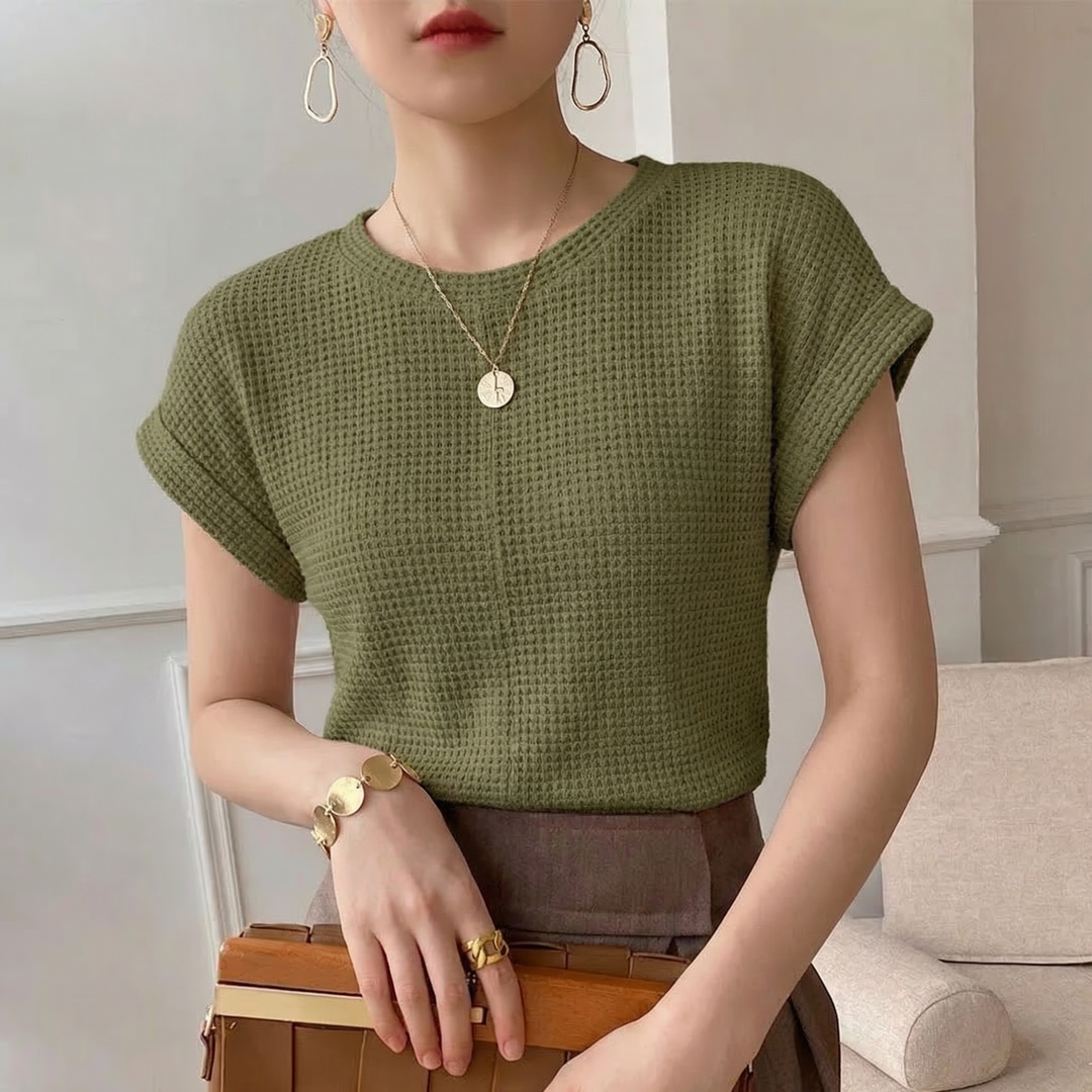 Women's Amber Waffle Knit Top | Invictora.com