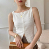 Women's Donna Linen Square Neck Top | Invictora.com