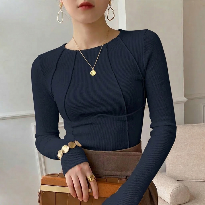 Women's Bronte Ribbed Top in Black | Invictora.com
