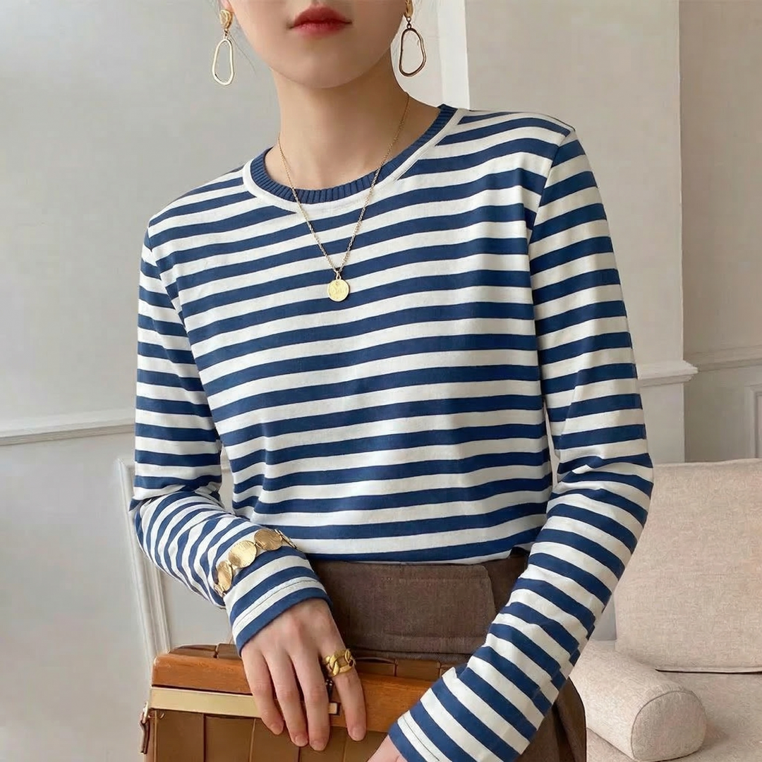 Women's Gail Striped Cotton Tee | Invictora.com