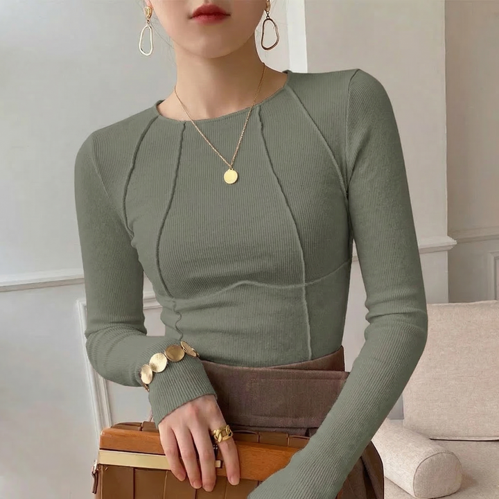 Women's Bronte Ribbed Top in Black | Invictora.com