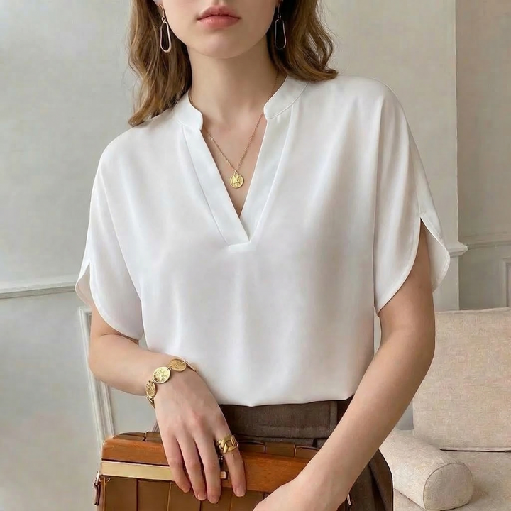 Women's Becca Silk Blouse in Orange | Invictora.com