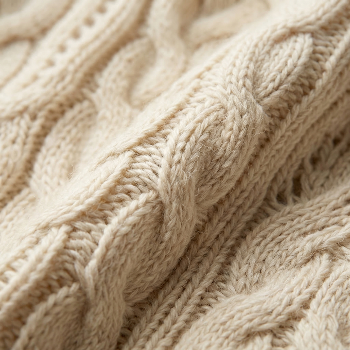 Women's Aurelia Wool Knit Sweater in Cream | Invictora.com