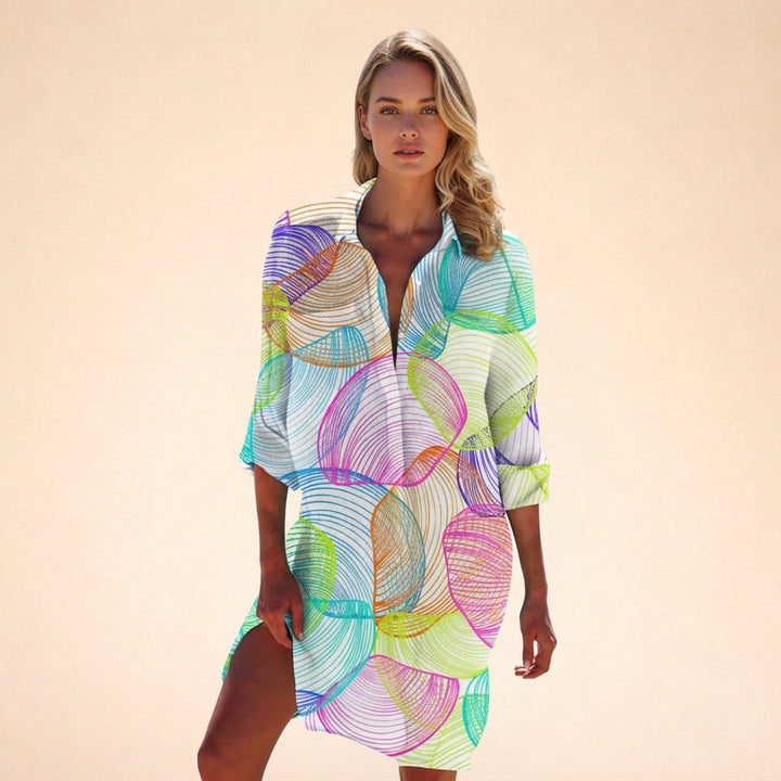 Women's Isabella Colorful Chemisier in Multicolor Rainbow | Invictora.com