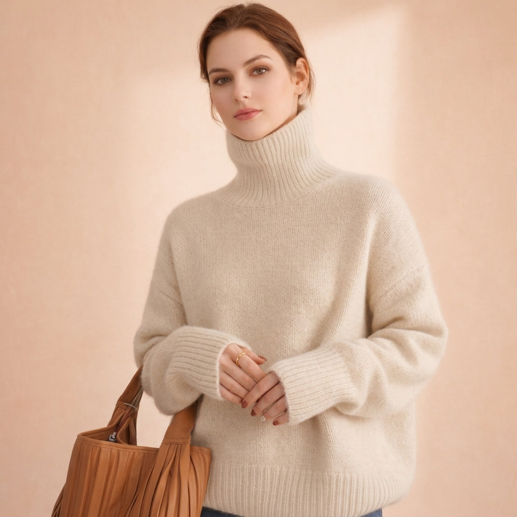 Women's Novella Cashmere Turtleneck | Invictora.com