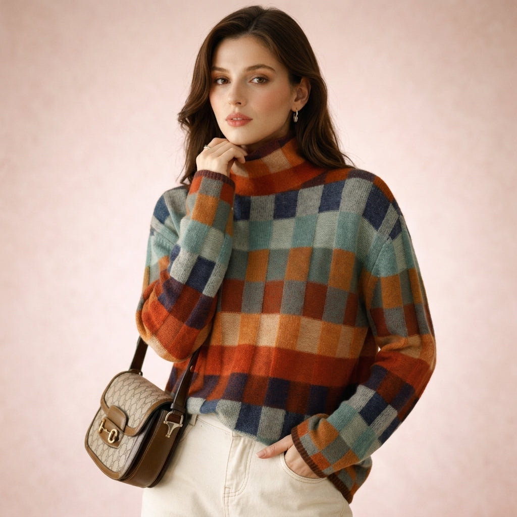 Women's Petronilla Cashmere Turtleneck in Multicolor | Invictora.com