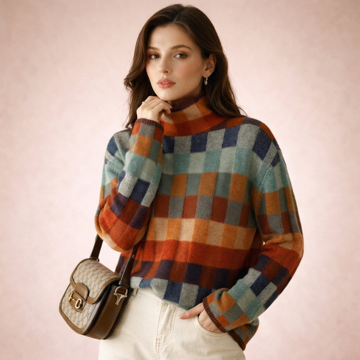 Women's Petronilla Cashmere Turtleneck in Multicolor | Invictora.com