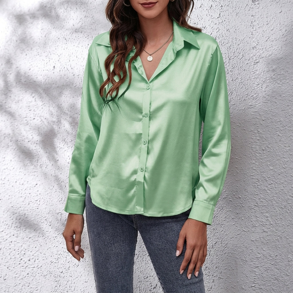 Women's Elvina Silk Shirt in Bronze | Invictora.com
