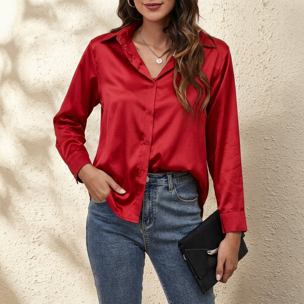 Women's Elvina Silk Shirt | Invictora.com