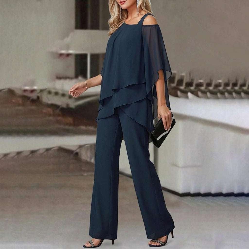 Women's Elvessa Asymmetric Top Set in Red | Invictora.com