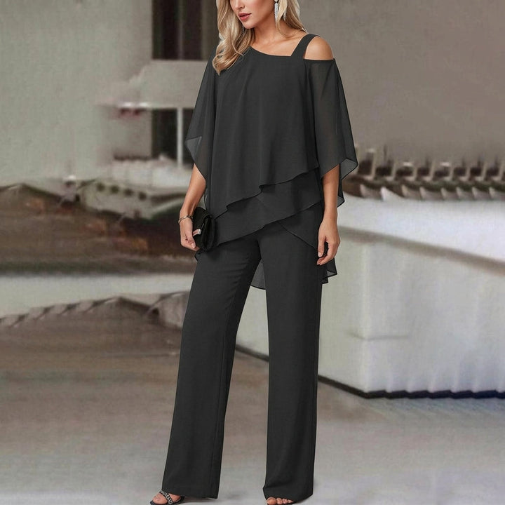 Women's Elvessa Asymmetric Top Set in Red | Invictora.com