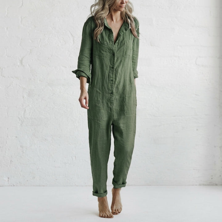 Women's Elvinae Linen Jumpsuit | Invictora.com