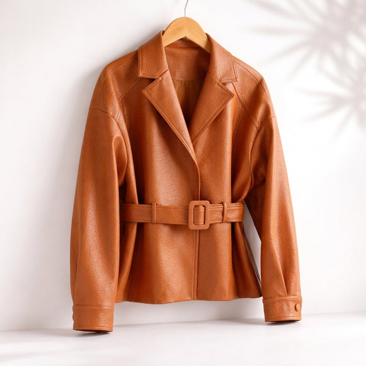 Women's Victoria Sheepskin Jacket in Brown | Invictora.com
