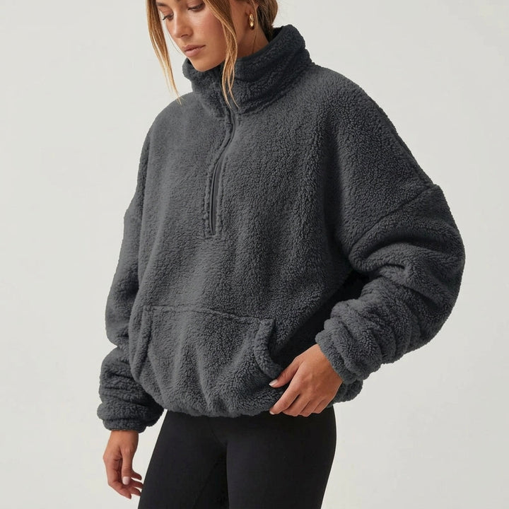 Women's Velora Cashmere Half-Zip in Brown | Invictora.com