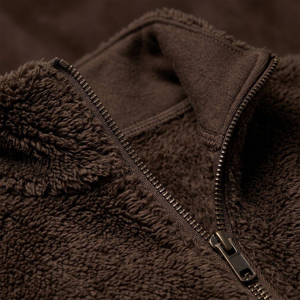 Women's Velora Cashmere Half-Zip in Brown | Invictora.com