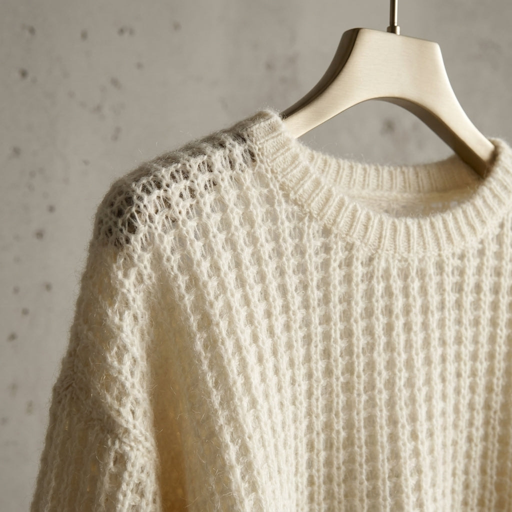 Women's Carmine Wool Pullover in Ivory | Invictora.com